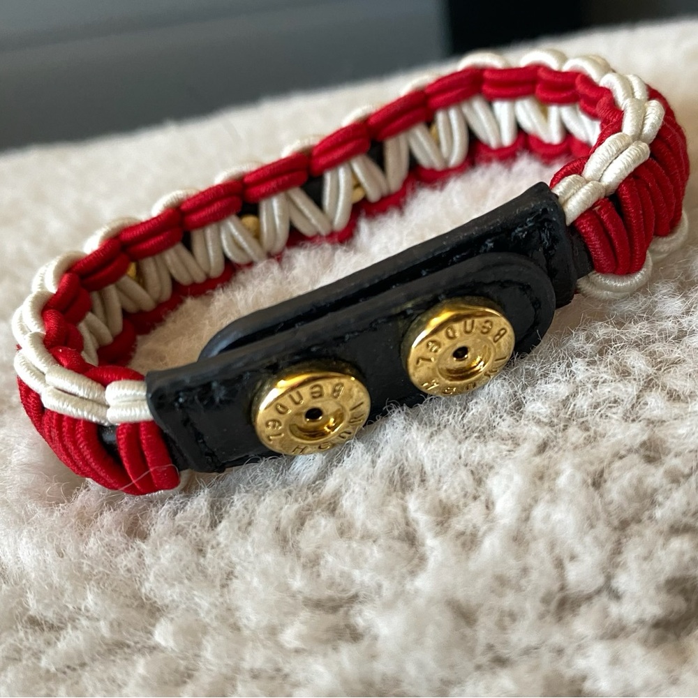 Henri Bendel Woven Red & Black Adjustable Bracelet NWOT